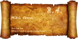 Mühl Anna névjegykártya