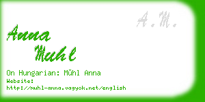 anna muhl business card